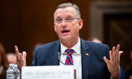 Secretary of Veterans Affairs Doug Collins testifies during the Senate Appropriations Subcommittee on Military Construction, Veterans Affairs, and Related Agencies hearing on the FY2026 budget request for the Department of Veterans Affairs in the Dirksen Senate Office Building on Tuesday, June 24, 2025. 